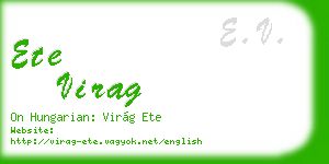 ete virag business card